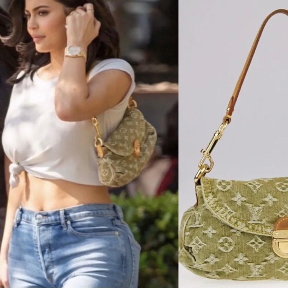 LOUIS VUITTON Mini Pleaty Monogram Denim Bag Vintage Jean Shoulder Bag 10 WOW